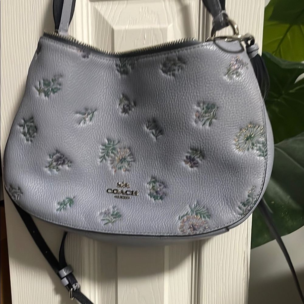 Coach Floral Embossed Gray Bag